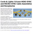 Ericson MINI-SYNC and MICRO-SYNC Cable Assemblies and Receptacles