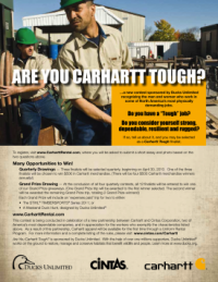 Carhartt is launching a campaign to find the toughest workers in North America as part of its new partnership with Cintas workwear rentals.  