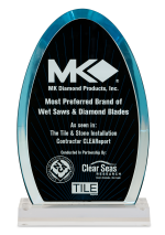 MK Diamond took the award for most preferred saw and blade manufacturer at the 2010 Surfaces Show. 