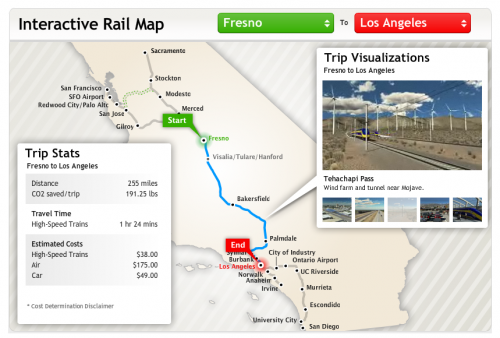 California's proposed high-speed rail system would run between Fresno and LA. 