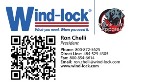 Wind-lock is now using Quick Response (QR) codes on the business cards of its sales representatives. 