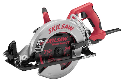 Somewhere above the show floor (in a suite on the convention center's floor) SKIL/Bosch showed off its update of the legenday SKIL worm drive circular saw, the new MAG77LT.